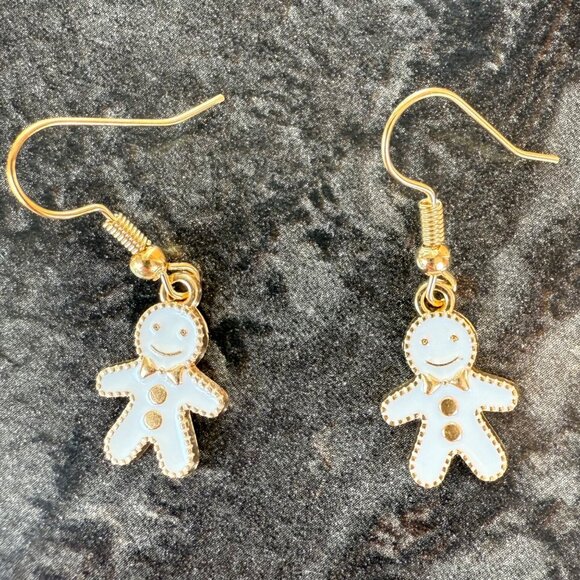 Fall and Winter Earring Set of 4 Dangle Turkey Mushroom Snowman and Gingerbread - Picture 4 of 9